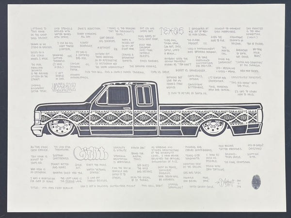 Mike Giant "1991 Ford F350 Duallie" Drawing