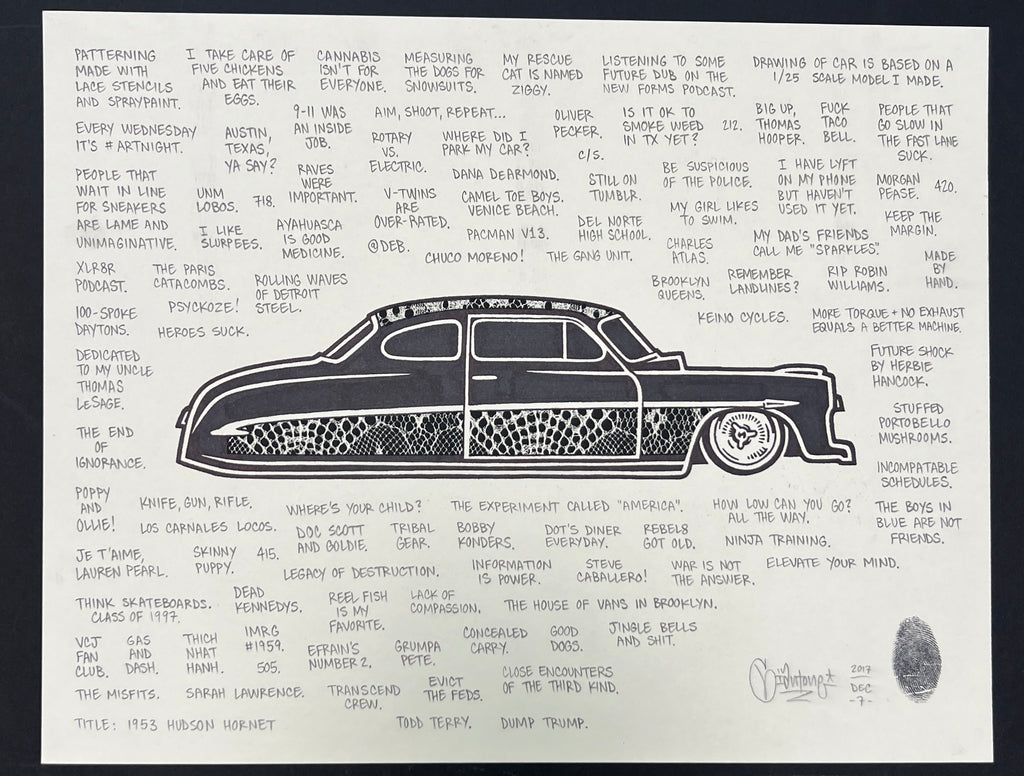 Mike Giant "1953 Hudson Hornet" Drawing