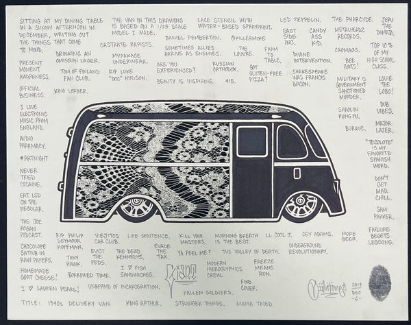 Mike Giant "1040s Delivery Van" Drawing